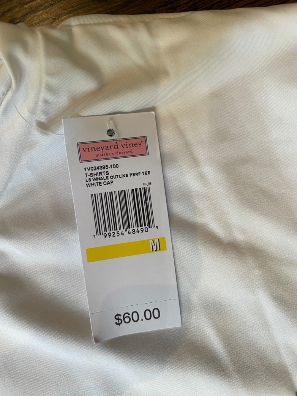 Vineyard Vines White Long-Sleeve Tee with Navy Whale and Sleeve Logo